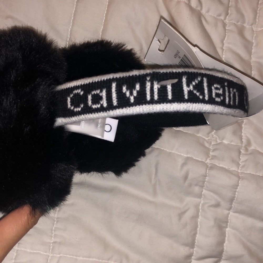 Calvin Klein black ear muff ear warmers with logo - Picture 4 of 7